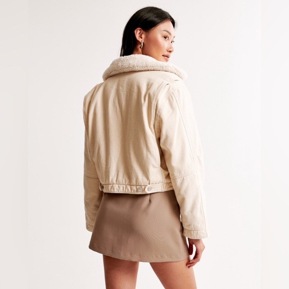 Abercrombie & Fitch Off-White Sherpa Jacket - Picture 3 of 4